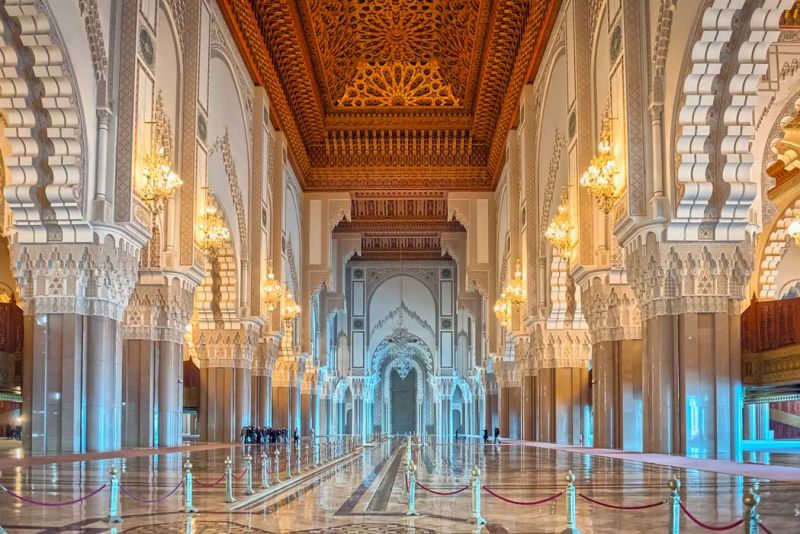 Inside the Hassan II Mosque in Casablanca 6 Best Places To Visit In Morocco - A Land of Colors 